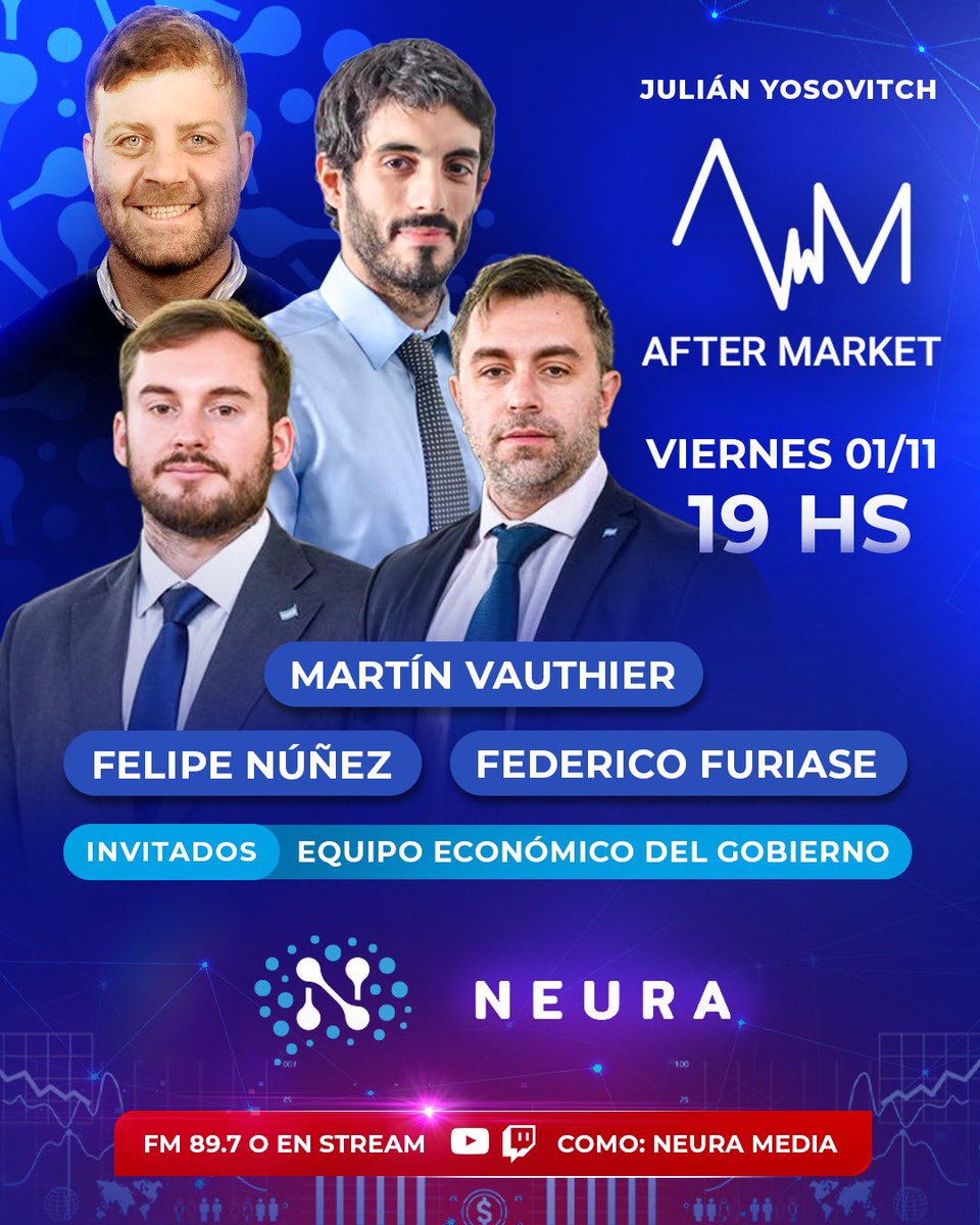 neuramedia's tweet photo. 😏 P L A N A Z O D E V I E R N E S ✅
Viernes 01/11 Julián @julianyosovitch recibe a parte del equipo económico del Gobierno.
Nos vemos a las 19 h, en vivo por Neura 👀 https://t.co/WggCrmQCmg