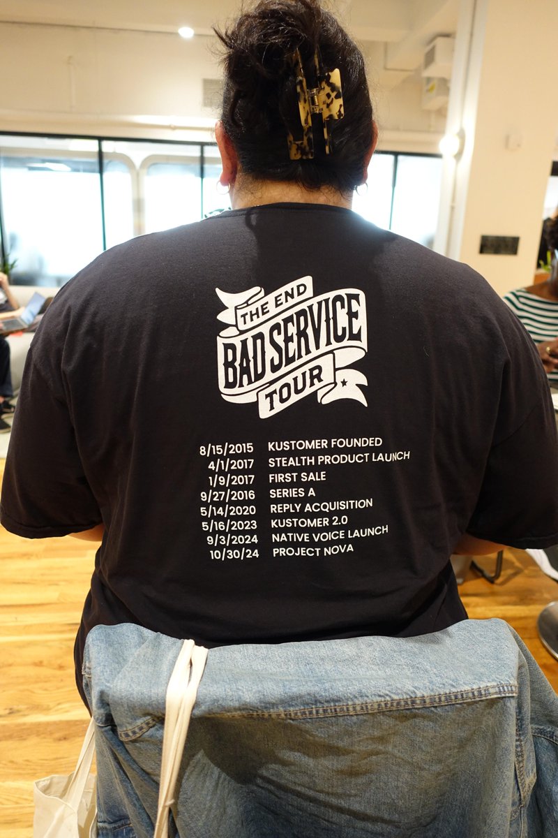 kustomer's tweet photo. We celebrated our #EndBadService launch with fresh swag for our team members who made it to the launch party in NYC! Which was your first "tour date" with Kustomer? https://t.co/6St7dyOFXa