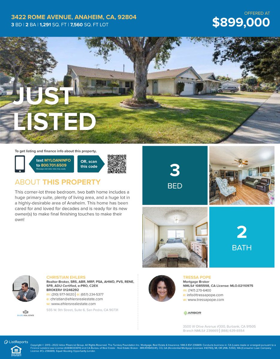 caehlers's tweet photo. I'm delighted to bring this 3-bd, 2-ba property in #Anaheim to market!  Contact me directly if you have any questions or would like to learn more about the listing details.
 
Christian Ehlers DRE #01246292
Ehlers Real Estate DRE #01246292
 
#orangecounty #RealEstate #realtor https://t.co/Ruy2ShMjcR
