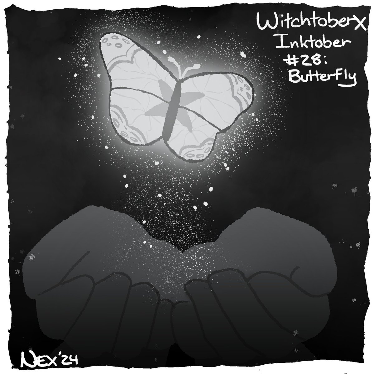 Witchtober/Inktober Day 28: Butterfly

The goal is so close I can almost taste it :')
I'll probably try to combine day 29 and 30 and then finish off with 31. Full steam ahead!

#witchtober2024 #inktober2024 #inktober #witchtober