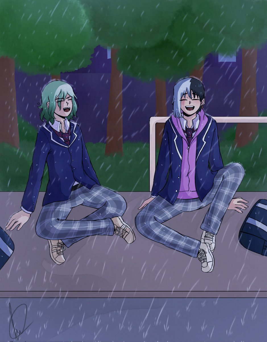 Day 7: Rain
"Bajo la lluvia dos enamorados~" 
#sengentober #sengentober2024 #sengen #千ゲン #千ゲ