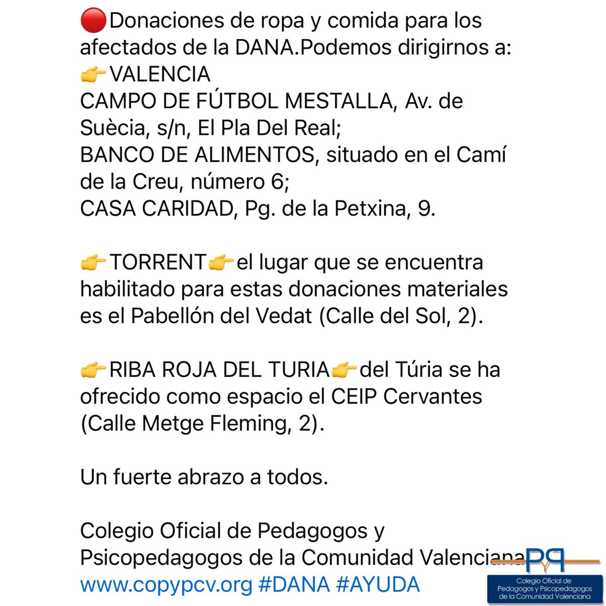 copypcv.org #DANA #ayuda #pedagogos #psicopedagogos