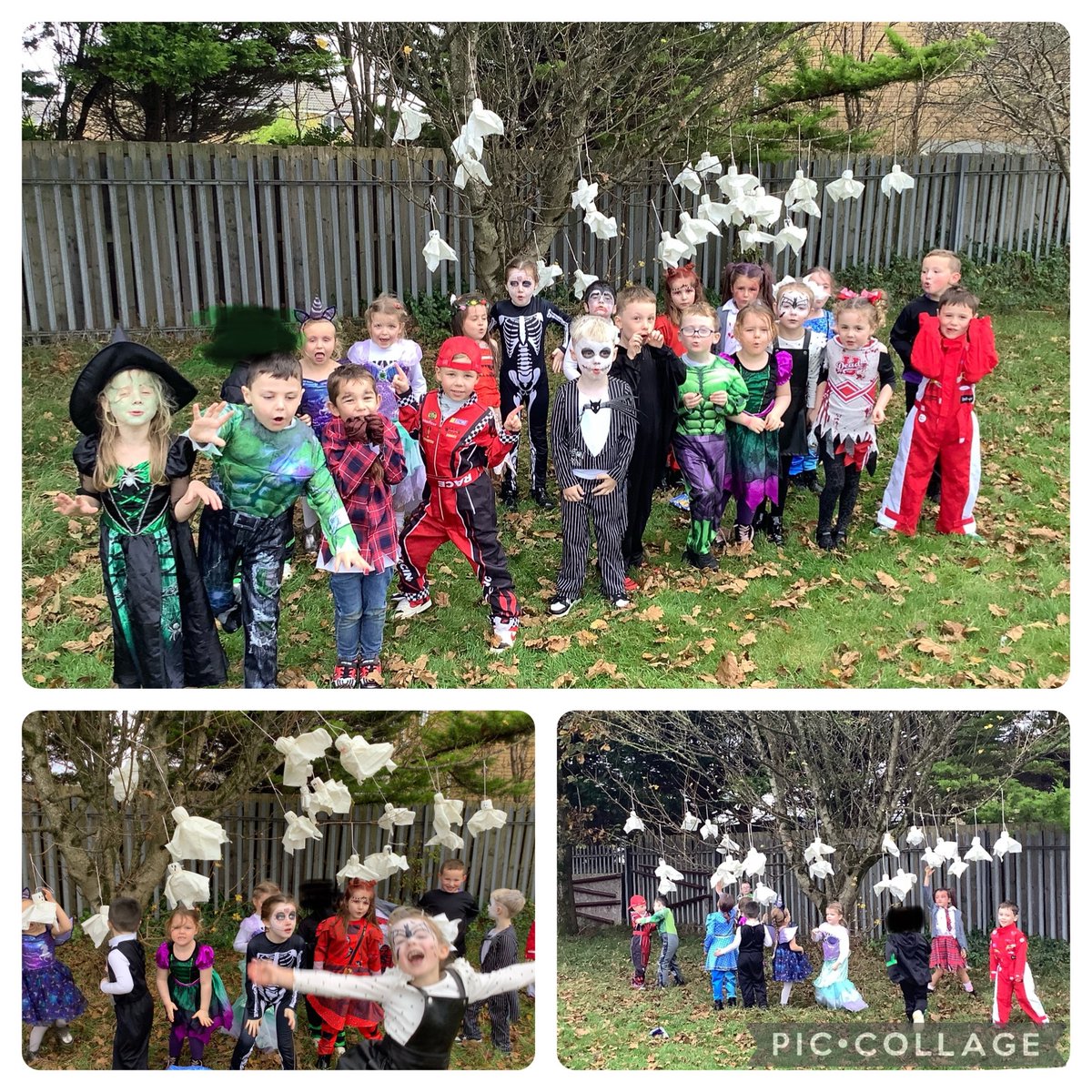 SaintAnthonysPS's tweet photo. Spooktacular costumes and Halloween fun in P1/2 today! We made recycled, sustainable ghost decorations to hang outside, had a party and ended the day with pumpkin crafts. #ReduceReuseRecycle @NAC_STEM @YoungSTEMLeader https://t.co/mYuEqRgZiw