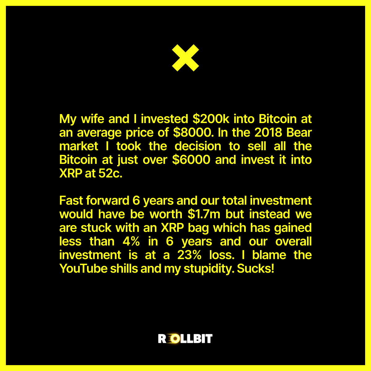 coinfessions's tweet photo. We are stuck with an XRP bag which has gained less than 4% in 6 years. https://t.co/zRdxTlDMoh