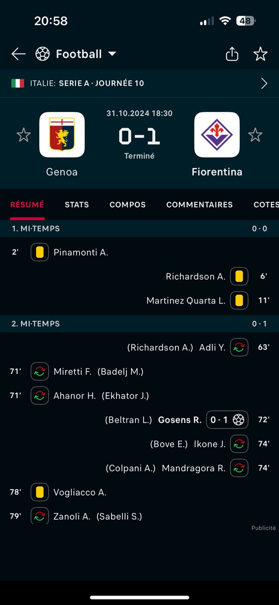 NitroxYt2's tweet photo. @WinamaxSport serait il possible de payer Beltran décisifs dans le match Genoa-Fiorentina qui est à la passe De sur la but de Gosens merci d’avance 

@Papa_rieur @ValueBet3 https://t.co/eenekhp1zk