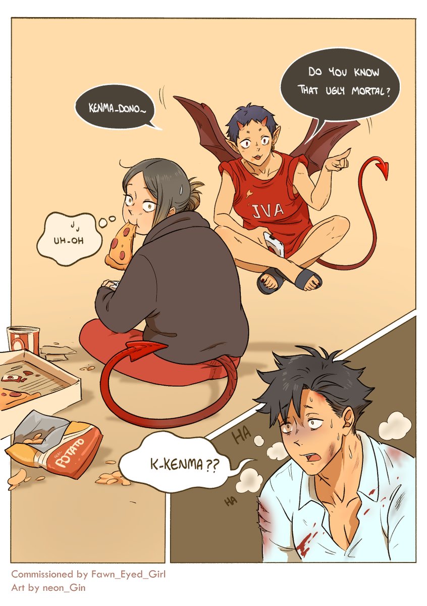 Neon_Gin's tweet photo. Recent commission for @Fawn_Eyed_Girl based on their KuroKen fan fiction "My Demon Prince"! 

I had so much fun working with Fawnie on it🥰 

You can read "My Demon Prince" here:
https://t.co/ZqVLgd2Kwd

#kuroken #Halloween #fanfiction #fanart https://t.co/krPY6xGrNk