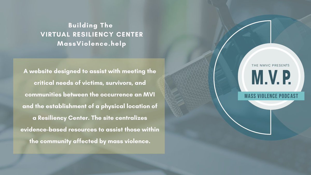The latest MVP Podcast has dropped and it's all about the creation of the Virtual Resiliency Center website! Be sure to listen and then visit the site at MassViolence.Help 
🎙️: buff.ly/4e8eZ43
📻: buff.ly/48BIev2