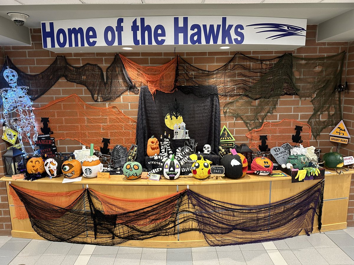 🎃 The OLH Staff is creeping it real this Halloween! 👻 Sending spooky, scary skeleton vibes to all! 💀 Happy Halloween to our Hawks! 🎃