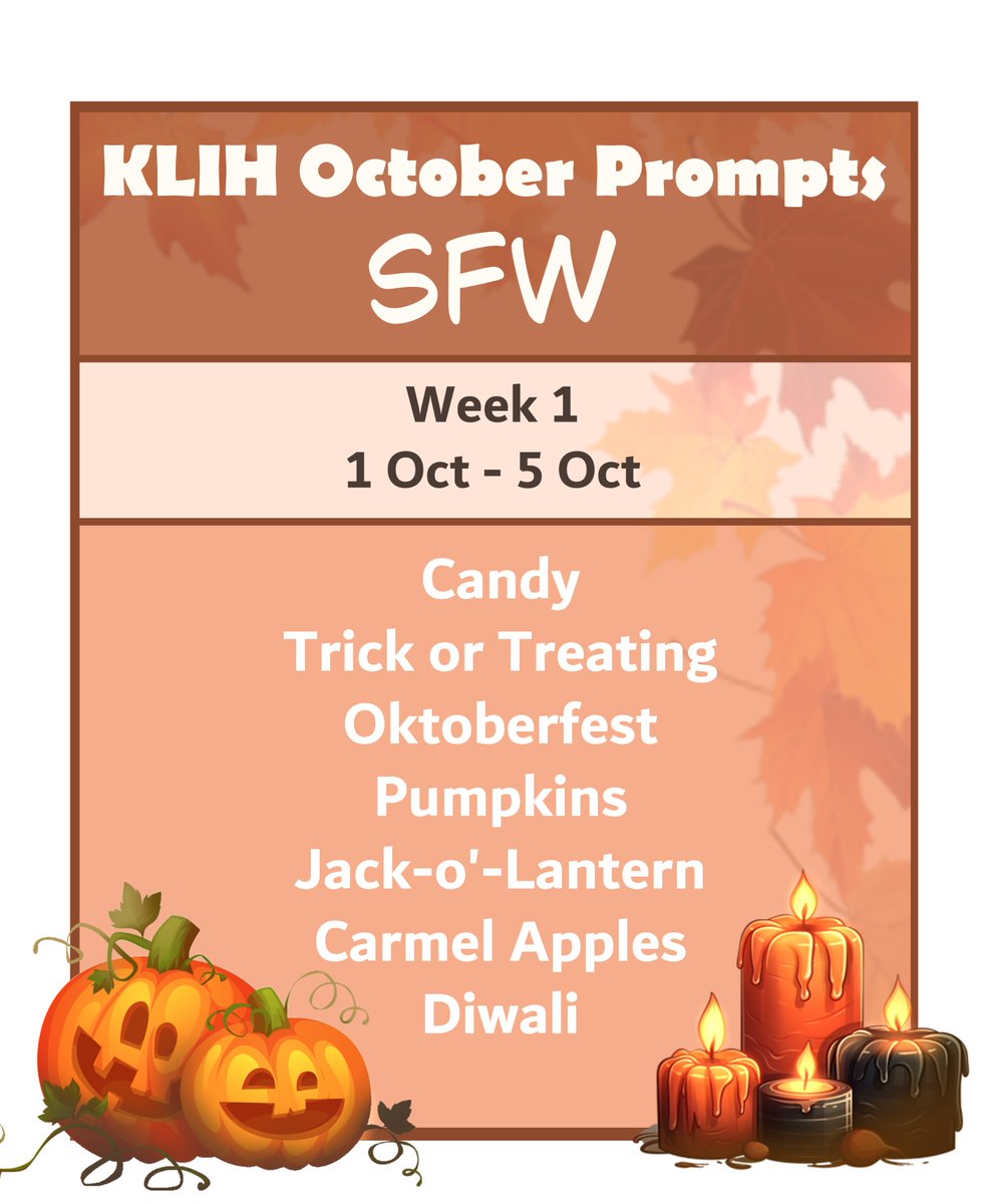 KlanceHub's tweet photo. 🍁Spooky October is almost over 🍁

Did you use any of the prompts to create something this season? 👻

Here is the full set of both SFW and NSFW prompts! 🔥

✨Inspire your klance creativity by picking one or combining many - the sky is the limit! https://t.co/OHGstS4Scf