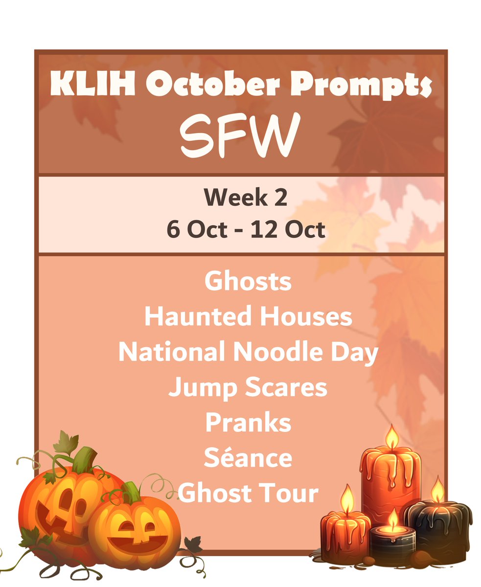 KlanceHub's tweet photo. 🍁Spooky October is almost over 🍁

Did you use any of the prompts to create something this season? 👻

Here is the full set of both SFW and NSFW prompts! 🔥

✨Inspire your klance creativity by picking one or combining many - the sky is the limit! https://t.co/OHGstS4Scf