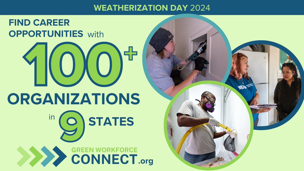 IRECUSA's tweet image. Through the #WeatherizationAssistanceProgram, community organizations help millions of low-income households save energy &amp;amp; money by improving the #energyefficiency of their homes. Connect to employment &amp;amp; contracting opportunities &amp;amp; explore resources at GreenWorkforceConnect.org!