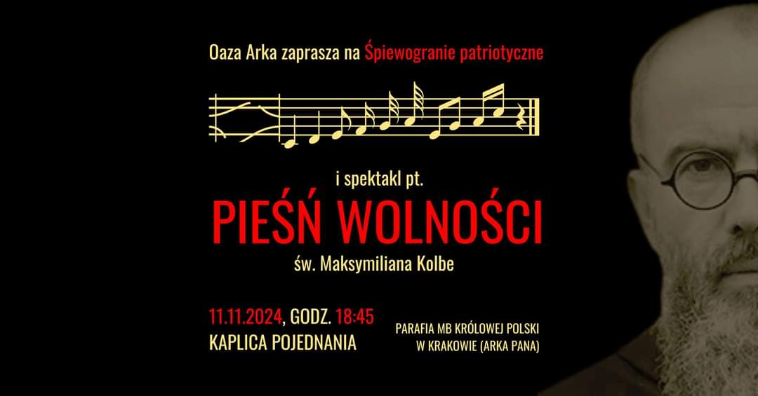 OazaKrakow's tweet photo. Zapraszamy! 🥰🎶

Łapcie #link do wydarzenia ⬇️

https://t.co/zdd8E9hRaB
—
#śpiewograniepatriotyczne #spektakl #oazaarka https://t.co/4VIYJE57fO
