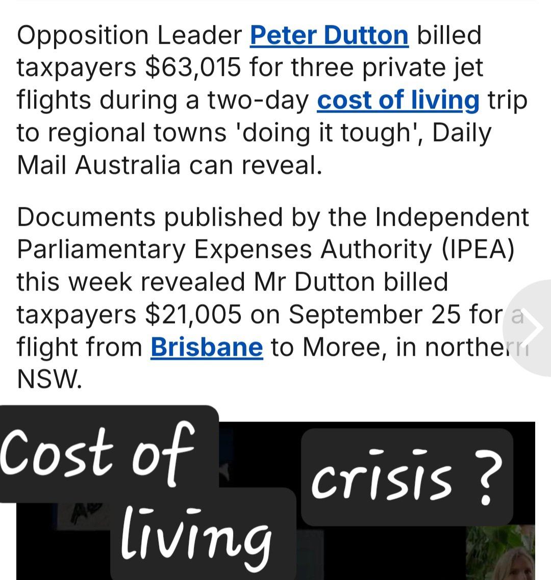 Dutton charges taxpayers $63,015 just to bag Labor in a cost of living crisis .