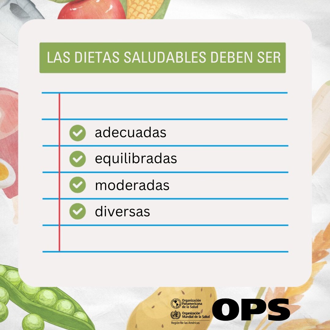opsoms's tweet image. Las dietas saludables deben ser:

1️⃣ adecuadas
2️⃣ equilibradas
3️⃣ moderadas
4️⃣ variadas

Recuerda, las dietas sólo pueden ser saludables si tanto los alimentos como las bebidas son seguros. #DietaSaludable