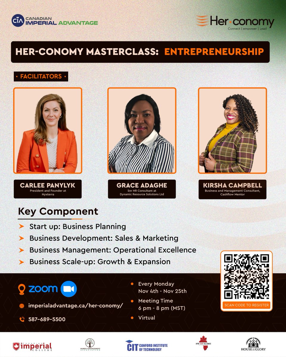 CIAdvantage's tweet photo. Join our passionate facilitators as they lead the Entrepreneurship classes in the HER-conomy Masterclass Program. They’re committed to helping women step forward and drive meaningful change in their communities.

🙋‍♀️  Sign up today https://t.co/4X6OkudB2z https://t.co/jPitXfBnuP