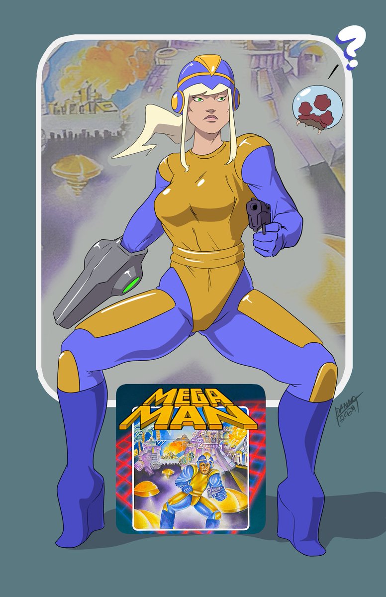 DanielHookerArt's tweet photo. Happy Halloween! Samus is going as cringe Megaman! What are you dressing as? https://t.co/O3GksoIWVB