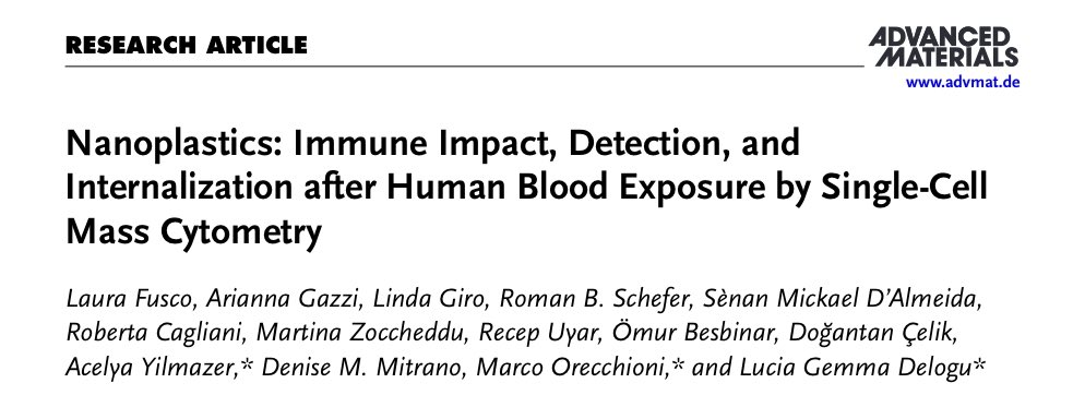 We explored the immune impacts of nanoplastics using single cell mass cytometry and found that they can interact/interfere with, and translocate into several immune cell subpopulations after exposure! Have a look at it below⬇️ Congrats to all authors!

onlinelibrary.wiley.com/doi/epdf/10.10…