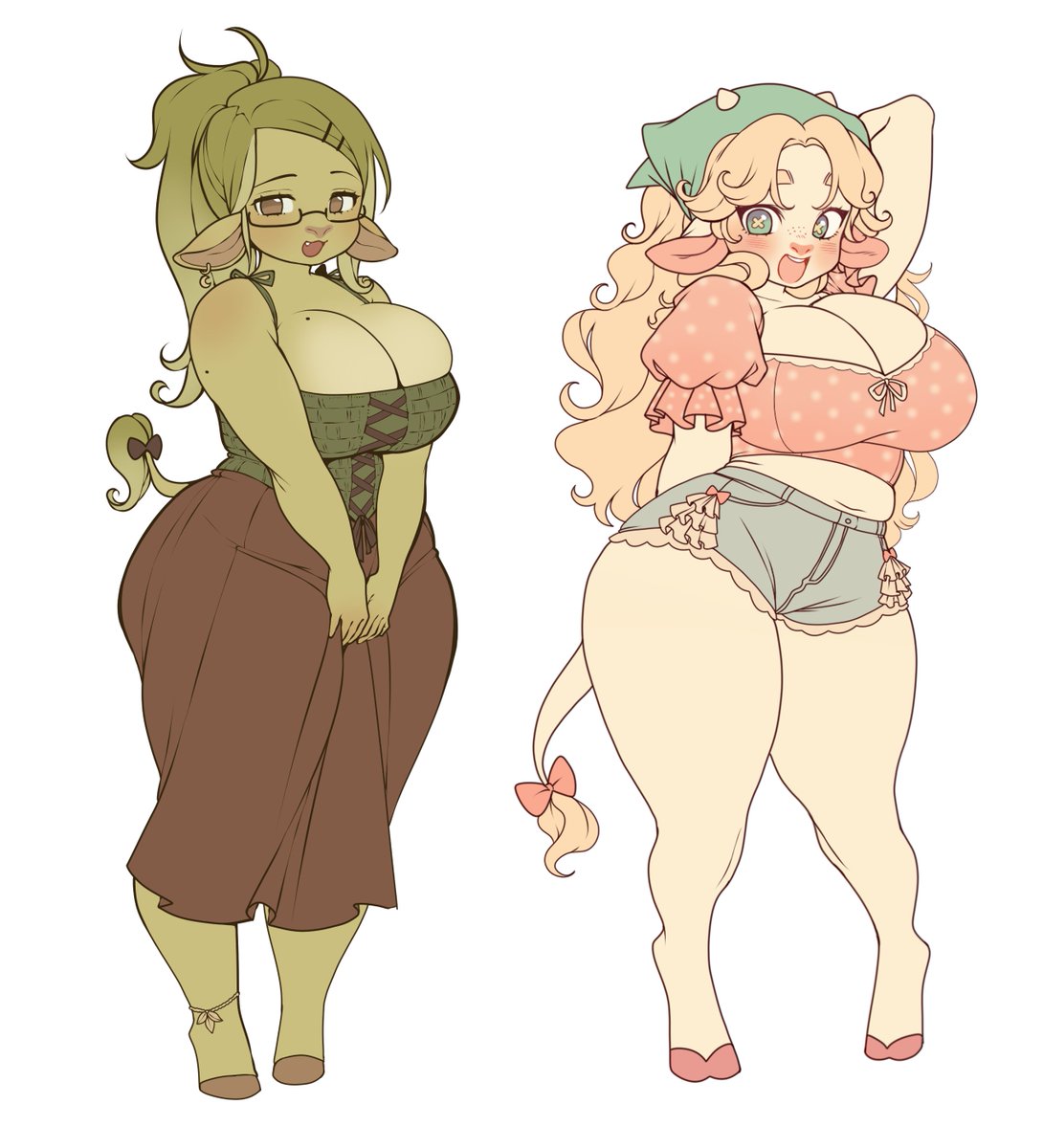 Niucniuc's tweet photo. Cow girls, matcha n apricot https://t.co/Tacf7njQLY