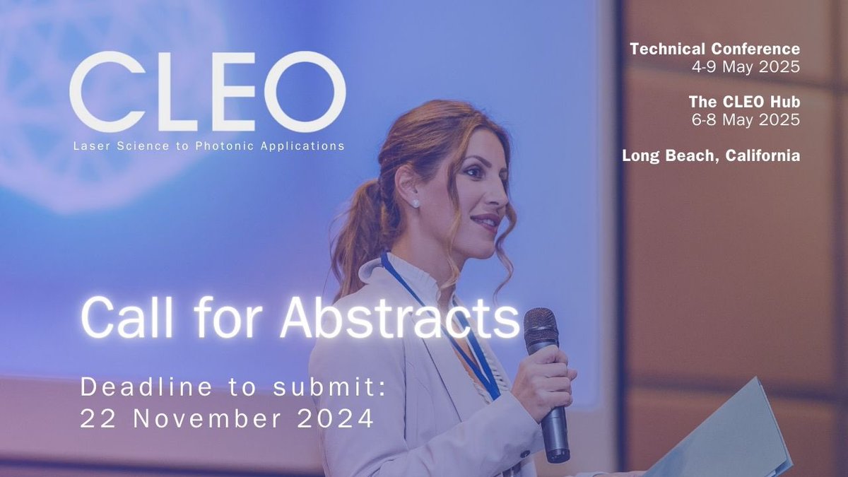 🚀 It is a submission time 🚀
As a part of CLEO2025 Committee, we work hard on assembling great lineup of plenary and invited speakers. We invite all researchers and innovators in photonics to contribute with their groundbreaking work to the conference!
🔗 cleo2025.abstractcentral.com