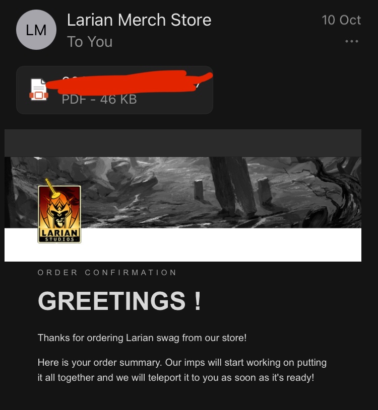 ricioly's tweet photo. @larianstudios I bought the Deluxe Edition 3 weeks ago and I still didn't get it. Last tracking update was on October 13th. I'm just a few hours away from Ireland, it shouldn't take that long. Shipping WASN'T CHEAP! Your support email is radio silent for more than a week. Help. https://t.co/5xUrTypwZ1