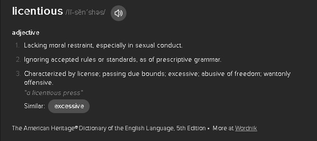 Downeastahh's tweet image. learned a new word today...

#Licentious