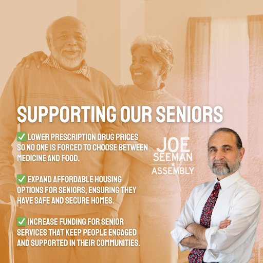 joe_seeman's tweet photo. Our seniors deserve dignity and respect. I’ll fight for lower prescription drug costs, affordable senior housing, and more senior services to ensure they can live with the support they’ve earned.
#SupportOurSeniors #VoteJoeSeeman https://t.co/37mVOyySWo