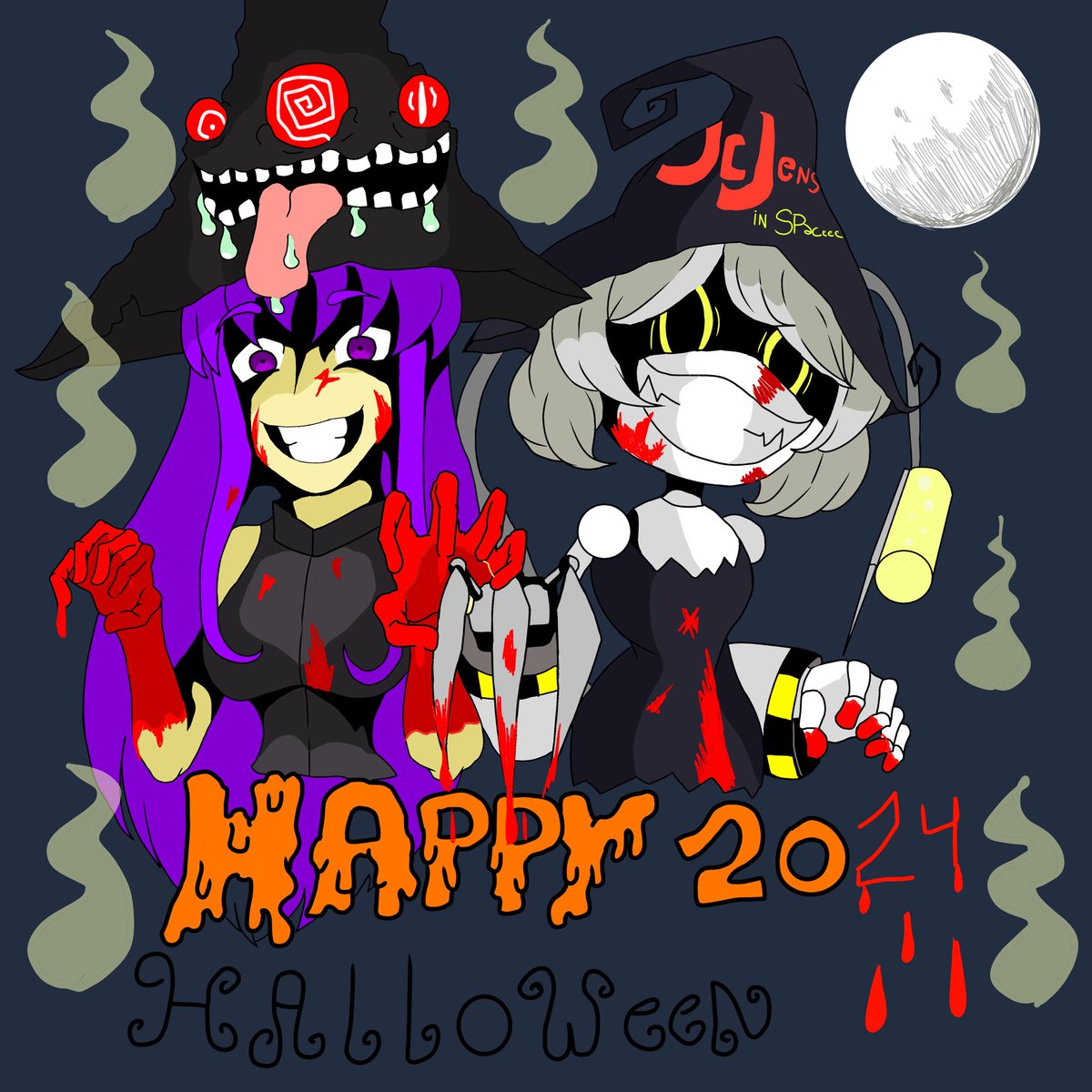 Victorius2024's tweet photo. #murdedronesfanart #murdedrones #originalcharacterart #halloween2024 https://t.co/V1oTZyFnFa