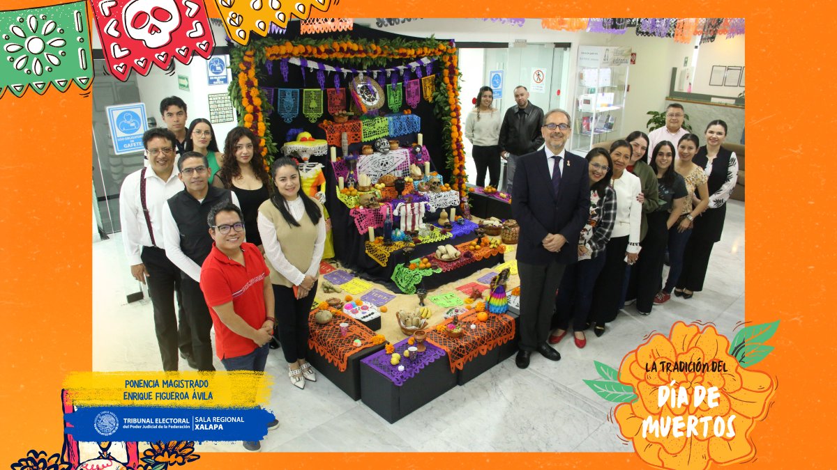 TEPJF_XAL's tweet photo. #SalaXalapa I #TEPJF 
#DíaDeMuertos2024 Una expresión tradicional -contemporánea y viviente, celebración a la memoria y un ritual que privilegia el recuerdo sobre el olvido. https://t.co/c79L7BbfQk