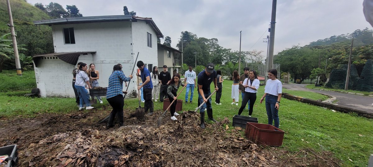 BelloAngelaG's tweet photo. Con los estudiantes del curso de consumo y sostenibilidad ambiental de la @UdeMedellin_  visitamos la ecohuerta del campus vivo y realizamos pacas biodigestora con el material vegetal recolectado en la U.  Una buena práctica pedagógica con mis estudiantes. https://t.co/fwnSr89WUT