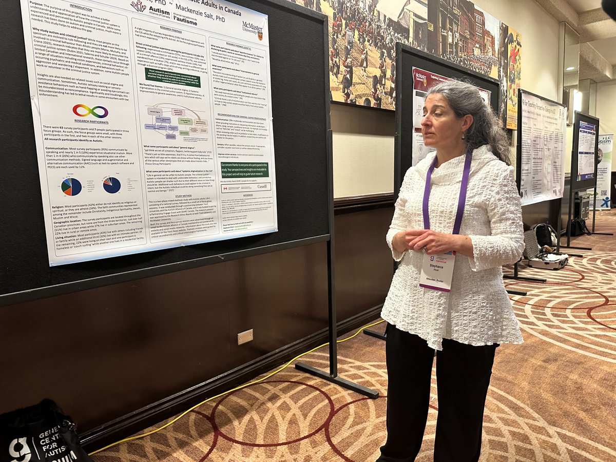 Dr. Stephanie Ehret presented the results of the "Examining Criminal Justice with #Autistic Adults in Canada" #research initiative at the <a href="/Geneva_Centre/">Geneva Centre for Autism</a> #GCASymposium2024

Learn more about this initiative: autismalliance.ca/initiative/jus… 

#Autism <a href="/TrentUniversity/">Trent University</a>