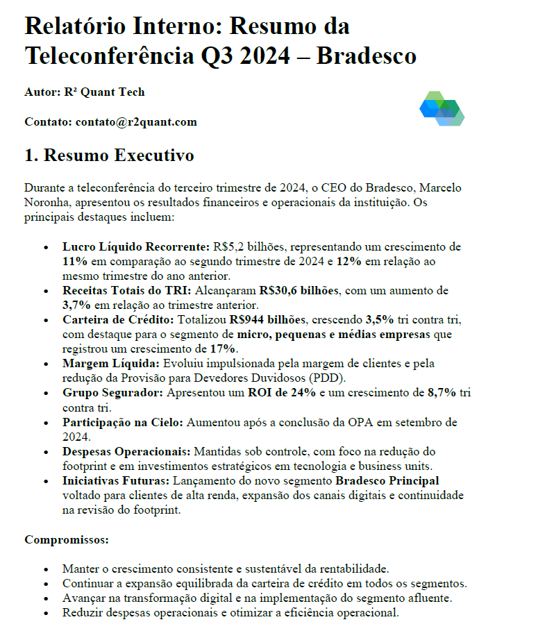 r2tecmedia's tweet photo. Bradesco - 3T24 - PDF em https://t.co/erm1li09xy https://t.co/2CDVnncByo