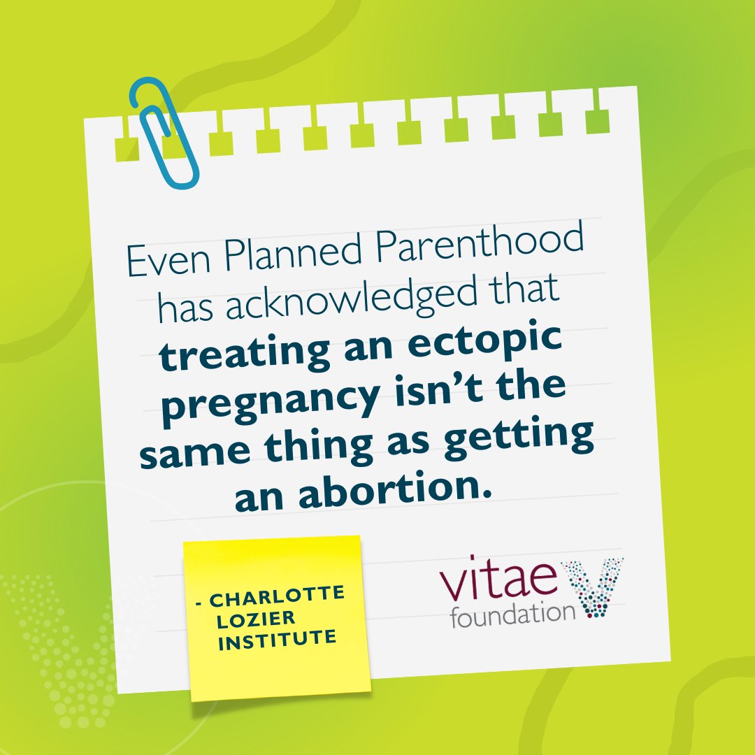 VitaeFoundation's tweet image. Limitations on abortion do not prevent women from receiving the care they need for ectopic pregnancies #Prolife #Prowoman
Read more here: lozierinstitute.org/fact-sheet-are…