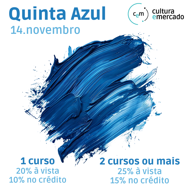 A Quinta Azul do Cultura e Mercado está de volta!

No dia 14 de novembro, descontos especiais em todos os cursos que estiverem com inscrições abertas!

Não perca!

#QuintaAzul2024

culturaemercado.com.br/cursos-novo/