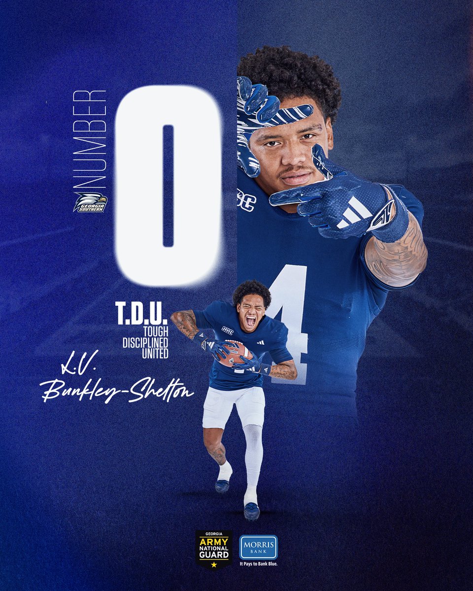 Georgia Southern Football (@gsathletics_fb) on Twitter photo 𝗡𝗨𝗠𝗕𝗘𝗥 𝟬.
Accountable. Disciplined. Unselfish. Hard-working. Congratulations to <a href="/_lvbunkley/">LV Bunkley-Shelton♕</a> for being named this week’s #0!
#HailSouthern 𝗡𝗨𝗠𝗕𝗘𝗥 𝟬.
Accountable. Disciplined. Unselfish. Hard-working. Congratulations to <a href="/_lvbunkley/">LV Bunkley-Shelton♕</a> for being named this week’s #0!
#HailSouthern
