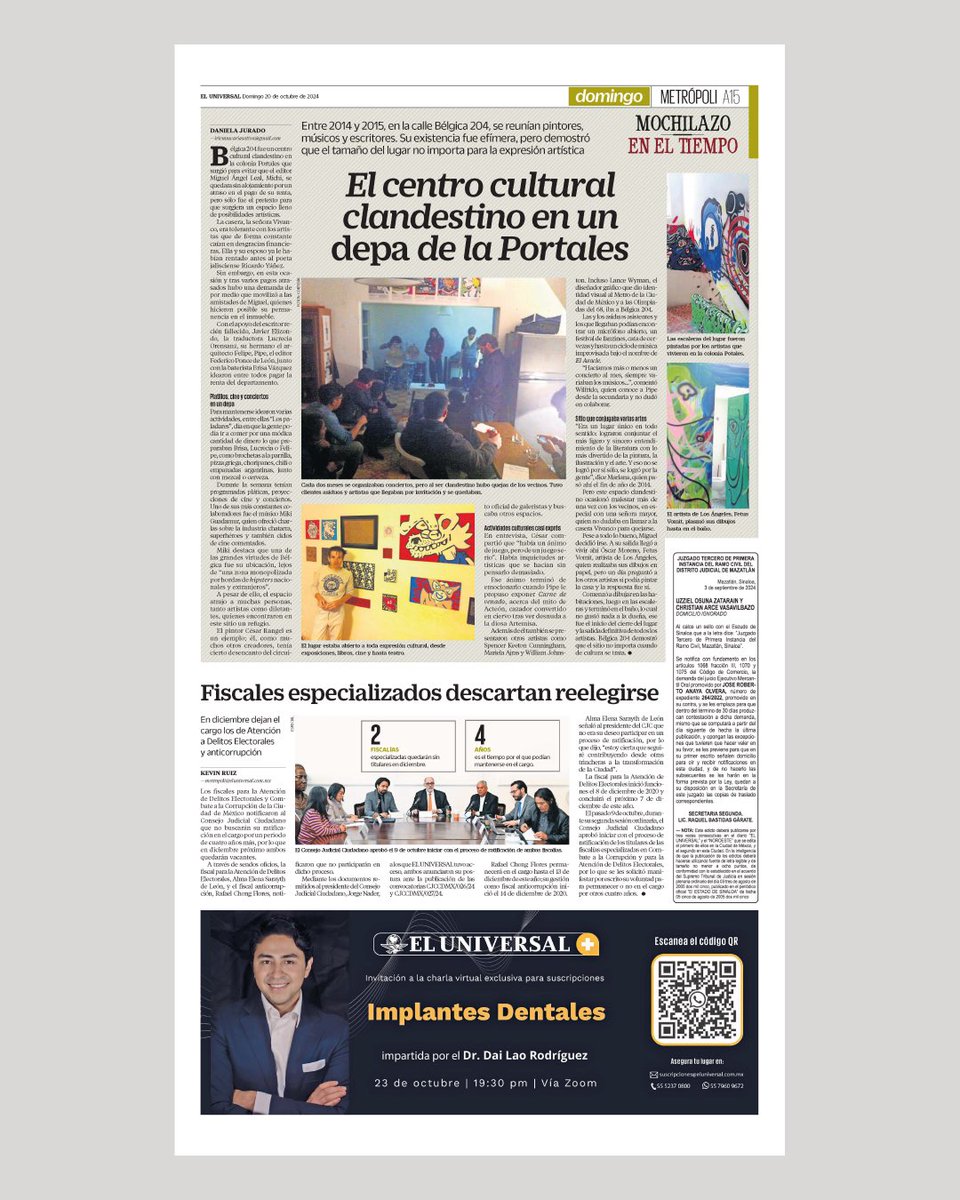 Una muy chida crónica de Daniela Jurado sobre Bélgica 204, un (contra)centro cultural clandestino que tuvimos hace algunos años en el corazón de la Colonia Portales de la CDMX. ¡Muchas gracias a Dani por la nota y a todos los que convergieron en aquel agujero!