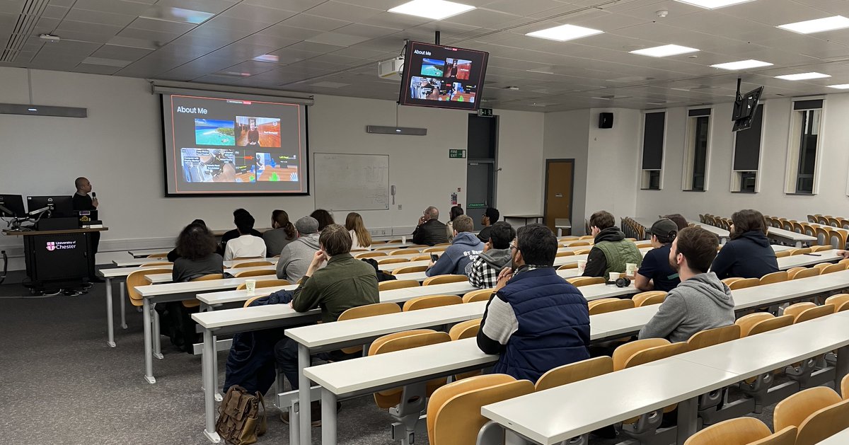 UoCPhysics's tweet photo. Very informative overview of the research performed on #robotics🤖 and #AI at #CRADLE by Dr Paul Baniqued. This was a public hybrid talk hosted @UoChester with more than 30 people attending. Discussions extended over pizza🍕, courtesy of IOP Merseyside! 😊https://t.co/wtO4PHbftQ https://t.co/u7YXpxmKLB