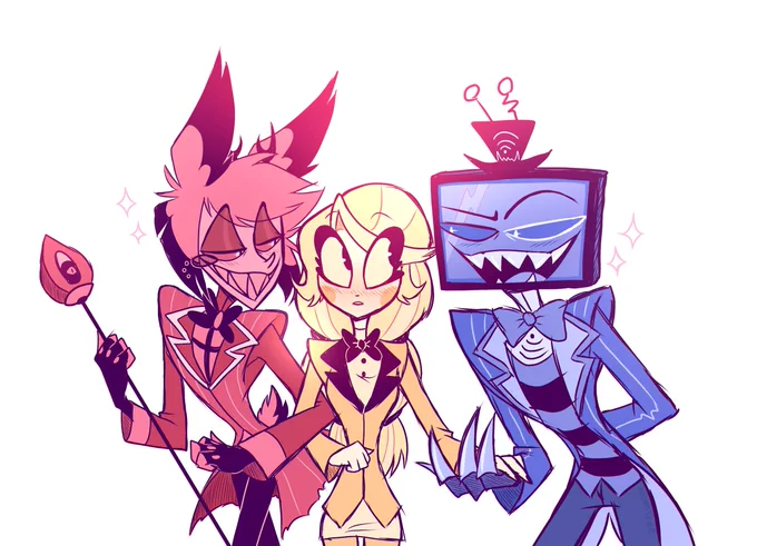 I must confess that I also ship them all together #charlastor #StaticBelle #RadioStatic