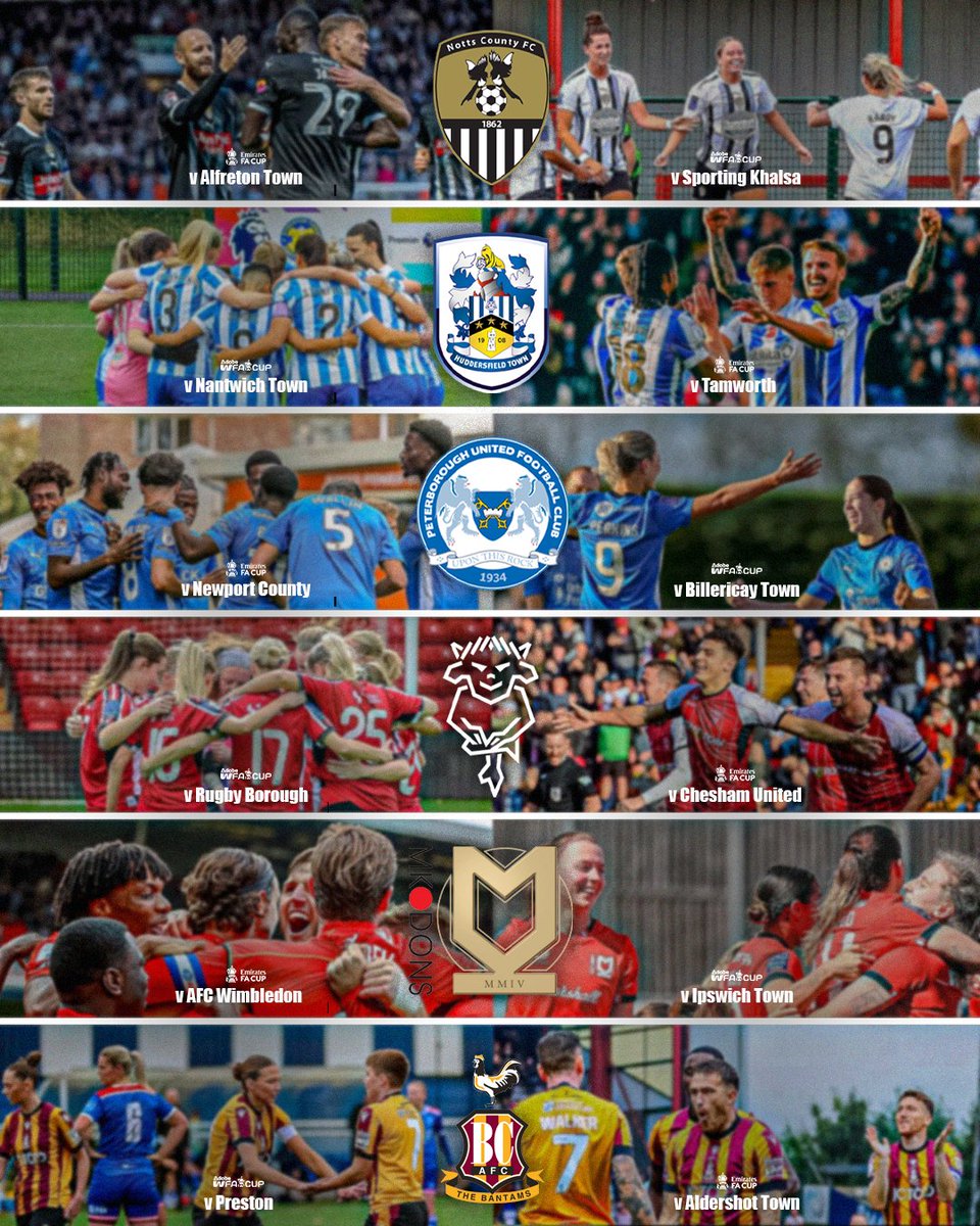 EmiratesFACup's tweet photo. Every team competing in both the #EmiratesFACup and the #AdobeWomensFACup first rounds 🏆 https://t.co/EH99cdh76E