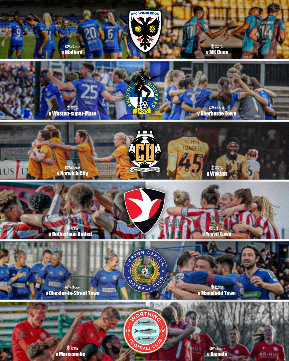 EmiratesFACup's tweet photo. Every team competing in both the #EmiratesFACup and the #AdobeWomensFACup first rounds 🏆 https://t.co/EH99cdh76E