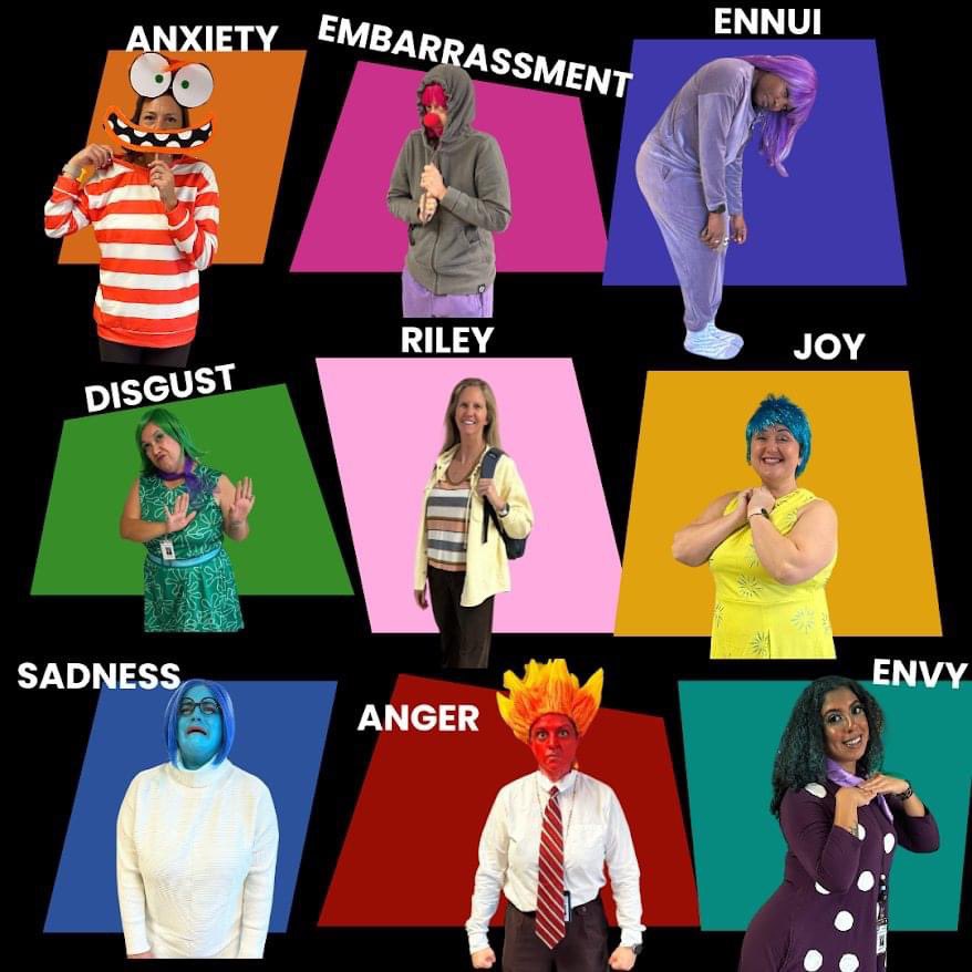 Our office and instructional team is Inside Out 2!  <a href="/HEBISDpeople/">HEB ISD People</a> #FallStaffFun #TheStonegateWay