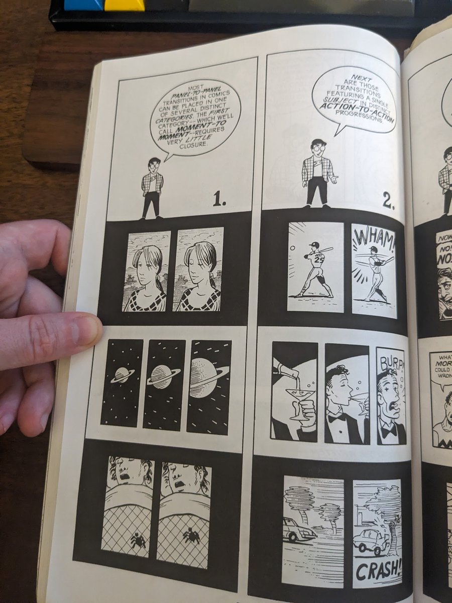 disconcision's tweet photo. marcel's talk has had me thinking about the broader range of how programming could steal from sequential art, particularly in an expository sense. reviewing mcclouds taxonomy of transitions, Subsequently mostly draws on action-to-action [...] https://t.co/e8vwP4YHUR