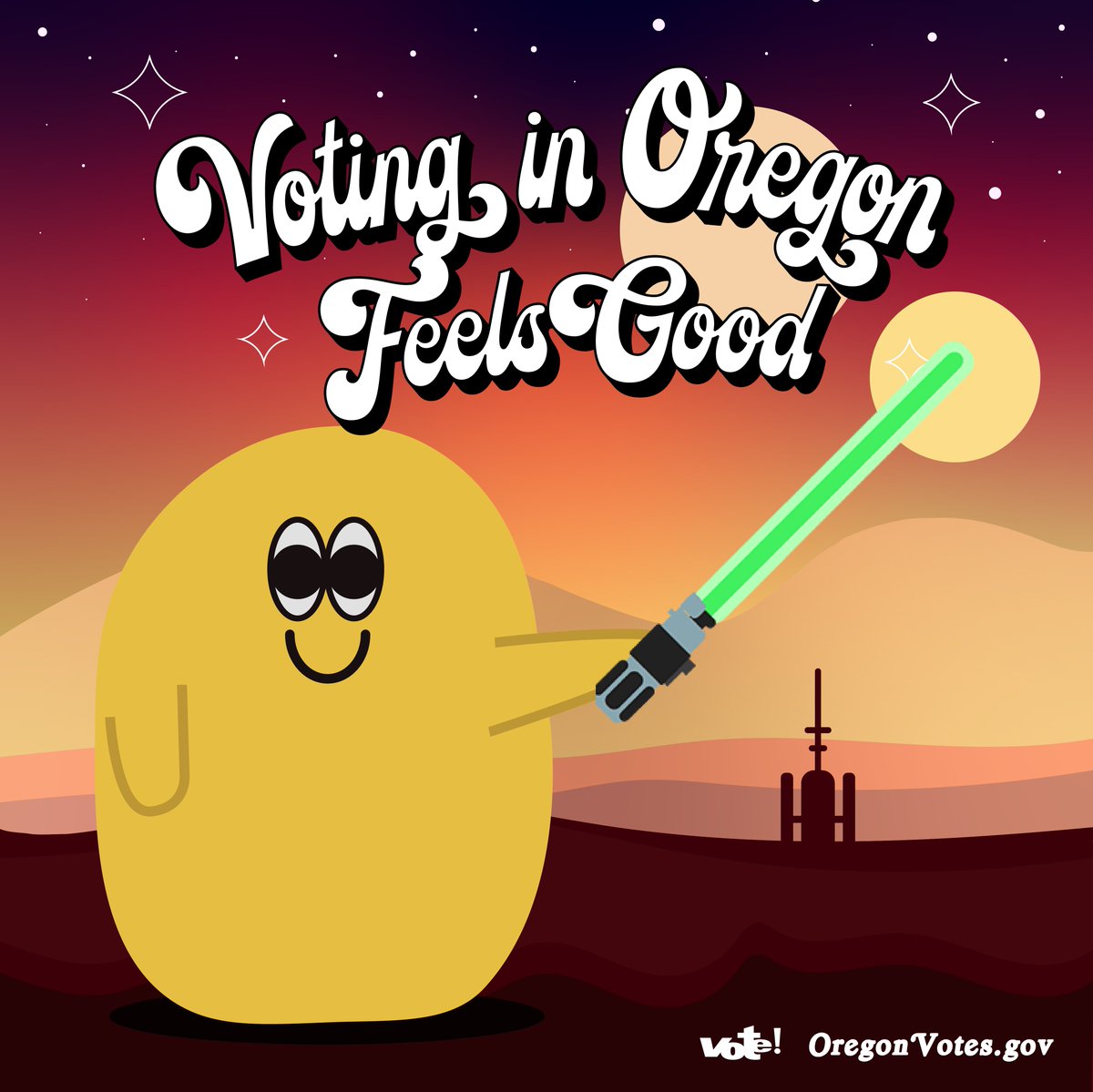 🎃🗳️ Don't get spooked—you have less than a week left to vote!

Turn in your ballot by 8pm on November 5th. Your options are: 
✅ Mail it. Make sure your ballot is collected by USPS and postmarked by Election Day.
✅ Use an official drop site. OregonVotes.gov/dropbox