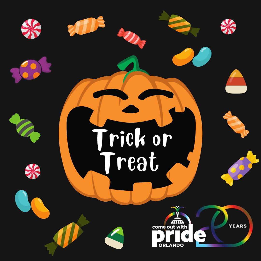 OrlandoPride's tweet photo. 🎃 As the ghosts and goblins come out to play, we just wanted to wish you all a hauntingly delightful Halloween! 

Whether you’re trick-or-treating, hosting a costume bash, or just chilling with your favorite horror flick, make sure to embrace the fun—and stay safe! 🕷️👻🌈 https://t.co/5ZlxbIgscj