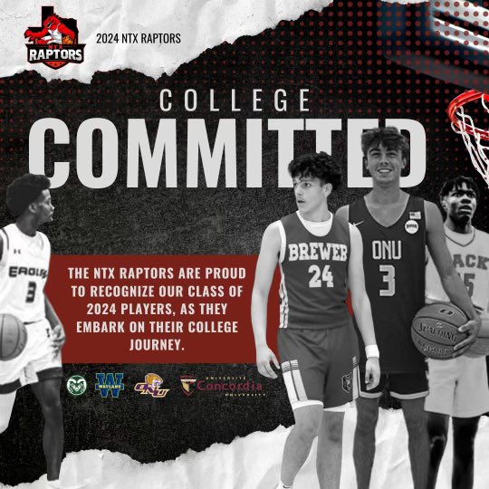 ntxraptors76248's tweet photo. As we embark on the 2024-2025 college bball season. I would like to congratulate some of our  former NTX Raptors players on their commitment to play college bball at the next level. 

This is a huge achievement &amp; the beginning of an exciting journey. https://t.co/y5Rp4XnrBD
