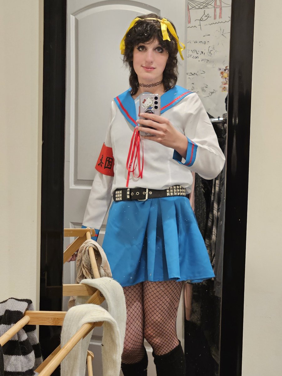 mothtower's tweet image. haruhi from Halloween the other day