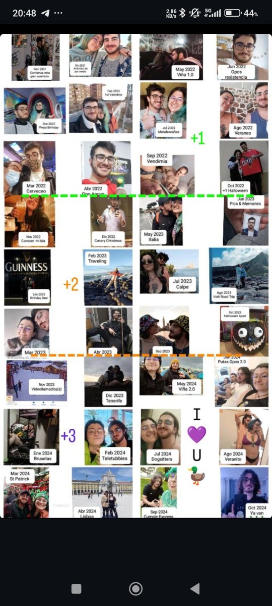 Le voy a robar la story todo descarado, pero es que hoy hago 3 años con Steph y mirar qué pedazo de collage ha hecho 🩵