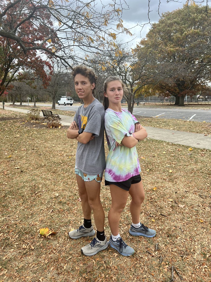 Last cross country practice at the park as BHS seniors!!! Good luck at the state cross country meet Braydon and Kate! #Bryanbuilt