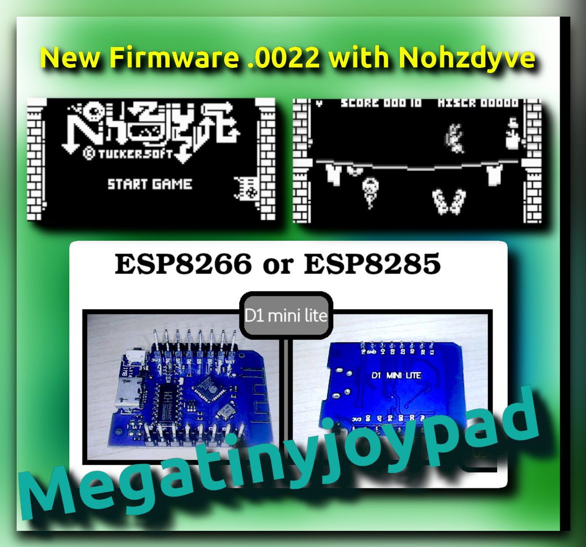 Electro_L_I_B's tweet image. New firmware avalable for #Megatinyjoypad #esp8285 / #esp8266 with #Nohzdyve tinyjoypad.com