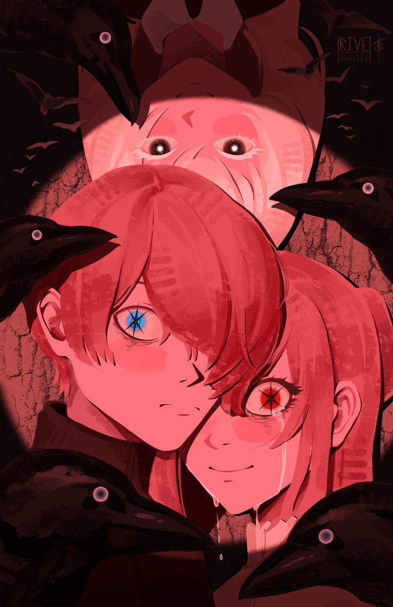 Spooky #OshiNoKo illustration for Halloween! Ruby and Aqua have never been happier!