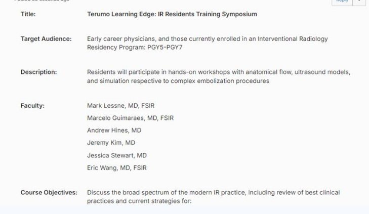 Mark Lessne, MD (@lessnevir) on Twitter photo The best time of year is almost here:
6th annual #IRad trainees course!
Focus on REAL LIFE topics, cases that you may not see in your program (stroke, practice building, GAE)
All FREE
Register now: web.cvent.com/event/1e15700f…
<a href="/SIRspecialists/">Society of Interventional Radiology</a> <a href="/SIRRFS/">SIR RFS</a> <a href="/JessieStewartMD/">Jessie Stewart</a> The best time of year is almost here:
6th annual #IRad trainees course!
Focus on REAL LIFE topics, cases that you may not see in your program (stroke, practice building, GAE)
All FREE
Register now: web.cvent.com/event/1e15700f…
<a href="/SIRspecialists/">Society of Interventional Radiology</a> <a href="/SIRRFS/">SIR RFS</a> <a href="/JessieStewartMD/">Jessie Stewart</a>